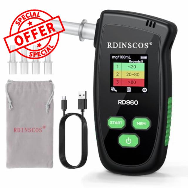 RDINSCOS Digital Breathalyzer Portable BAC Alcohol Tester