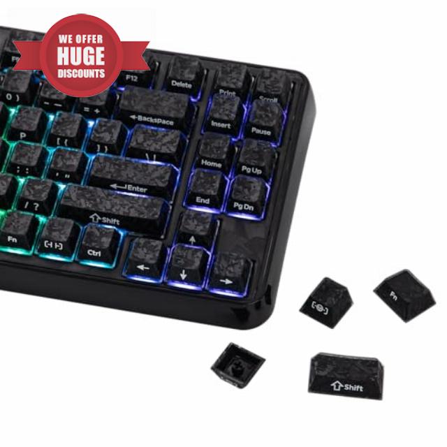 EPOMAKER Frost Jelly Keycaps Set - 126 Keys Forged Carbon Fiber Keycaps