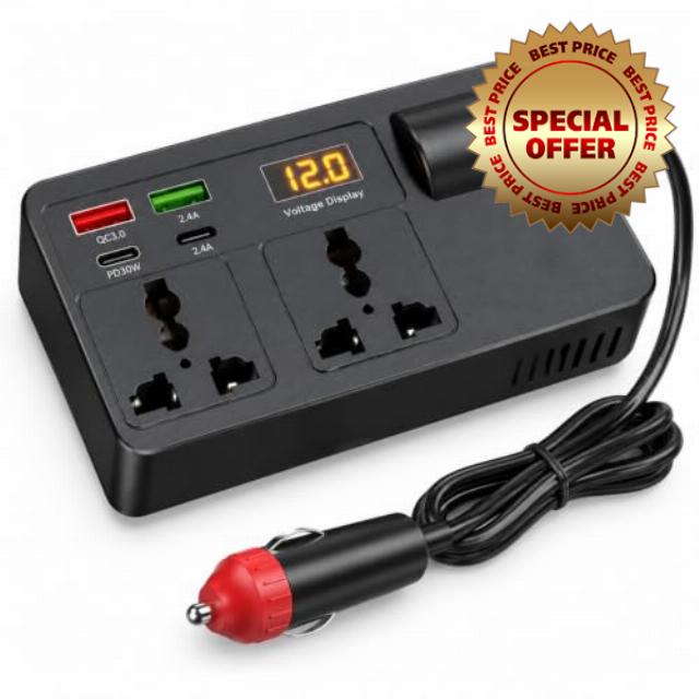 200W Car Power Inverter 12V/24V to 220V