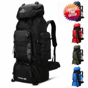 90L Water-Resistant Oxford Fabric Hiking Backpack