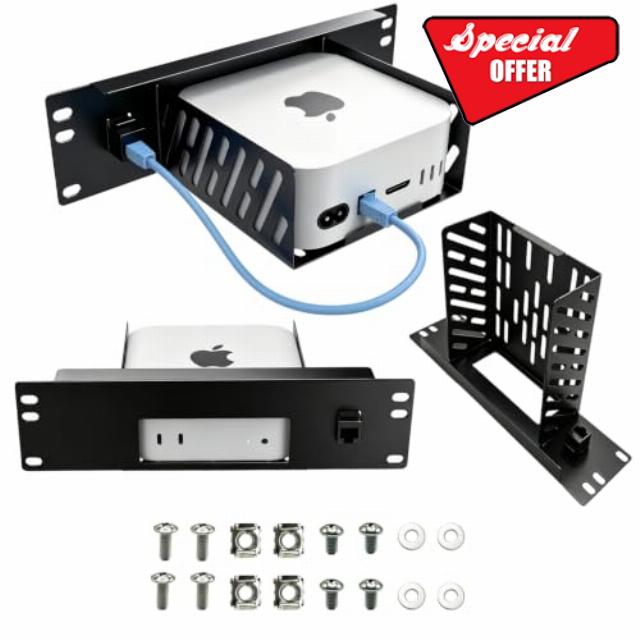 10-in 1.5U Metal Mini PC Rack Mount for Mac mini M4/M4 Pro/M5 Pro/M6                                                          Compatible with 10inch Network Rack With RJ45 CAT6 port