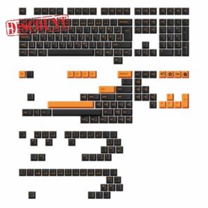 AKKO ISO Keycaps 210 Key PBT Double Shot Cherry Profile Orange Black                                                          ISO-DE/UK/Nordic Layout