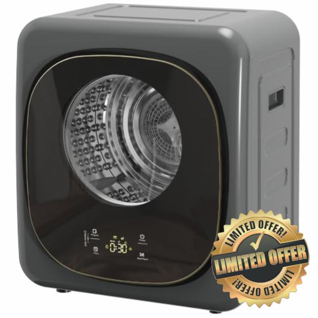 HOMCOM Vented Tumble Dryer 4kg Wet Laundry/2.5kg Dry Capacity 800W Grey                                                          57cm Height 800W Compact Freestanding Clothes Drying Machine with 5 Drying Modes
