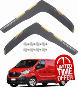 Wind Deflectors Rain Guards Fit for Renault TRAFIC MK3 2014-2024                                                          2PCS Tinted Wind Deflectors/Sun Visors/Rain Shield/Wind Shield - In Channel Type