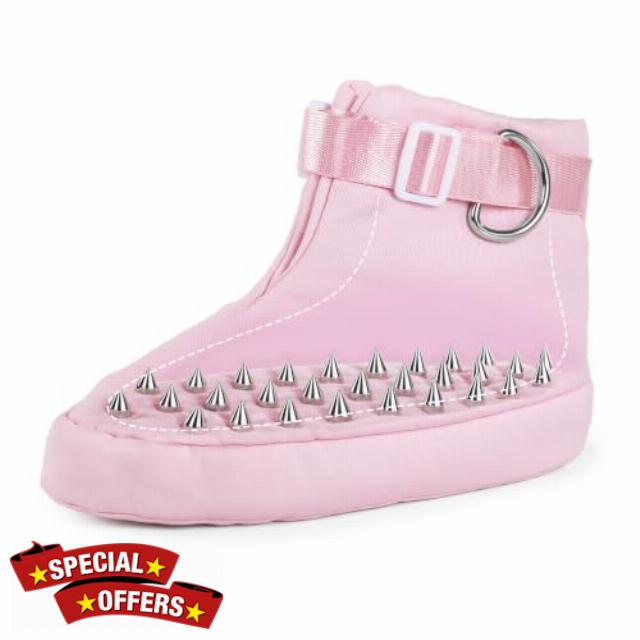 LittleForBig Forced Regression Crawling Trainer Locking Booties with Spikes                                                          Cotton