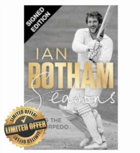 SIGNED Ian Botham Book Seasons : Riding The Torpedo & Certificate of Authenticity Memorabilia Autograph Auto
