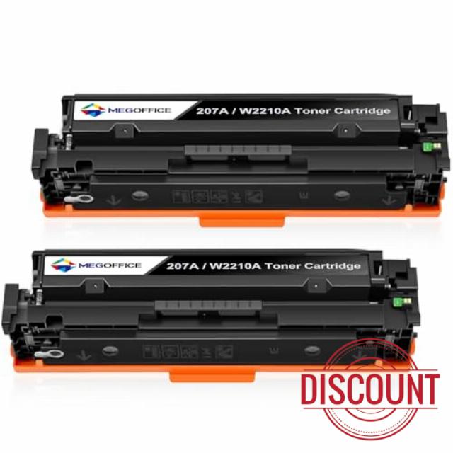 207A Black Toner Cartridge With Chip Compatible for HP 207A 207X 2-Pack                                                          for HP 207A W2210A 207X W2210X Toner for HP Color LaserJet Pro MFP M283fdw M283fdn M282nw M255dw M255nw Printe
