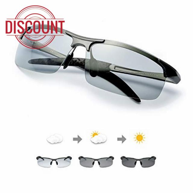TJUTR Mens Photochromic Sunglasses Day & Night Driving Z87 Safety Glasses                                                          Polarised Lens