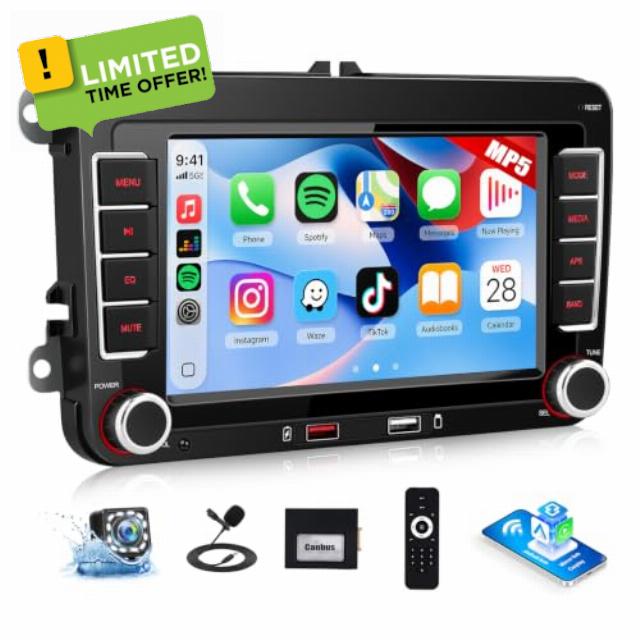Car Stereo for Volkswagen VW Golf MK5 MK6 2004-2013 with Wireless CarPlay Android Auto