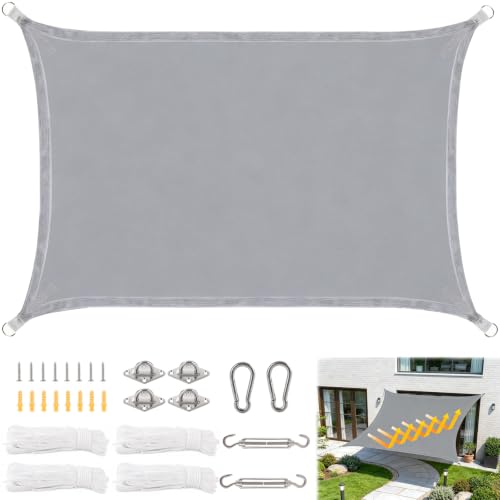 3x4m Sun Shade Sail 420D Rectangle Garden Sails Sun Shades with Free Rope