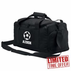 Personalised Kids Football Training Bag - Custom Name Footie Mini Holdall - Boys Girls Team Duffel Bag