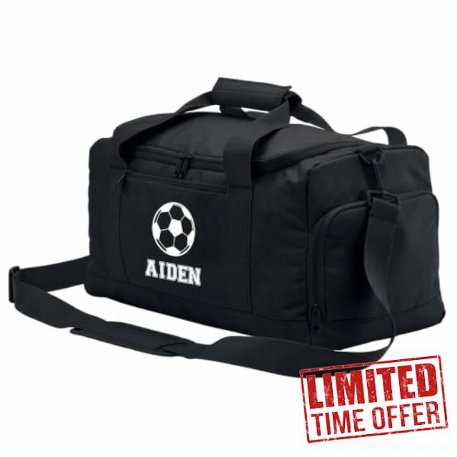 Personalised Kids Football Training Bag - Custom Name Footie Mini Holdall - Boys Girls Team Duffel Bag
