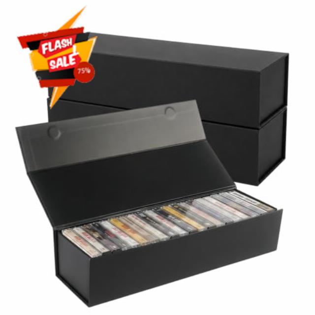 Klmnop 3 Pack Cassette Tape Storage Box