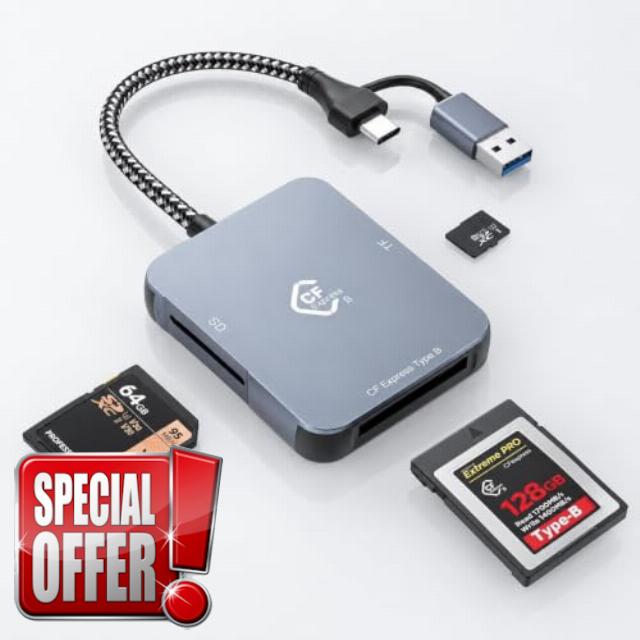 CFexpress Type B and SD & Micro SD Card Reader