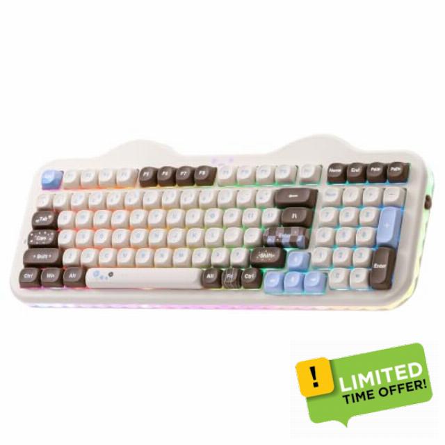 YUNZII C98 Cute Wireless Mechanical Keyboard(Choco