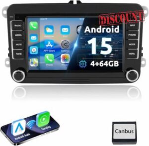 ESSGOO Android15 4+64G Wireless CarPlay and Android Auto Car Stereo For VW                                                          For VW Caddy Golf MK5 MK6 Polo Passat Seat