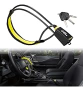 JOYTUTUS Steering Wheel Lock, Upgraded Reflective Design, Orange 39.3" | Dual locking, reflective...