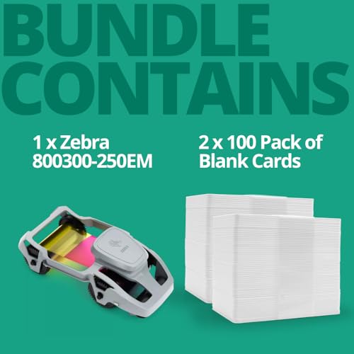 200 Prints                                                          for Zebra ZC100 and ZC300 Plastic Card Printers only