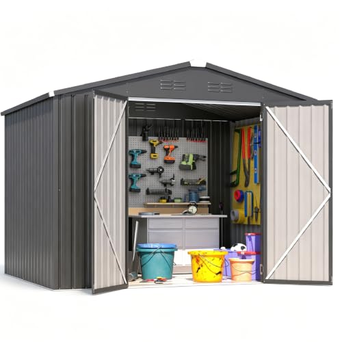 Outdoor Bike and Tool Storage Dark Grey                                                          Galvanised Steel Build