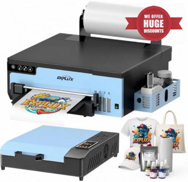 EXPLUX A4 DTF Printer XP600 Printhead L8058 Bundle with Oven                                                          3-Min Fast Printing