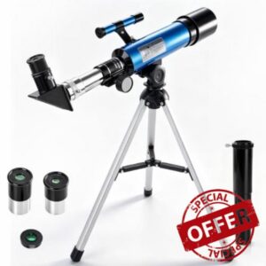 Telescope Kids 36050mm Telescopes with Finder Scope for Beginners (Blue)