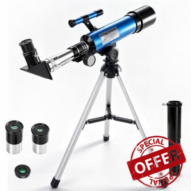 Telescope Kids 36050mm Telescopes with Finder Scope for Beginners (Blue)