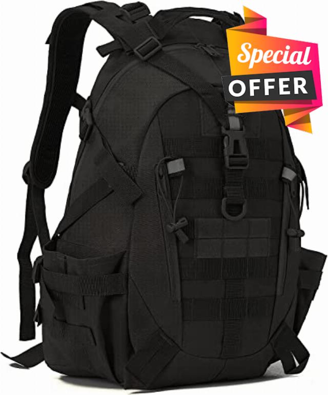 QT&QY 35L Military Tactical Backpack Large Army Rucksack Molle Bug Out Bag Assault Pack Outdoor Camping Hunting Laptop Daypack