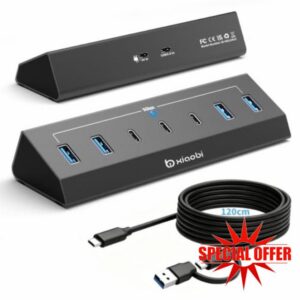 USB C Hub 7 Ports USB 3.0 Hub with 4*USB-A&3*USB-C (120cm)                                                          Unique Ergonomics Desgin
