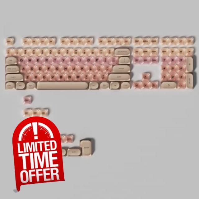 132 Keys HOA Profile PBT Keycaps (Foundation)                                                          Jelly-Cream Cute Style Keycap Set
