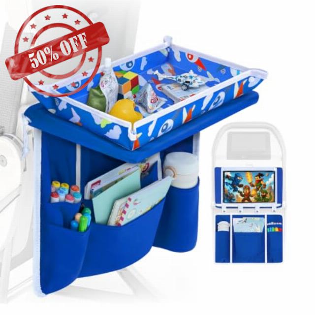 Airplane Tray Table Cover with Pocket Organizer & Tablet Pocket