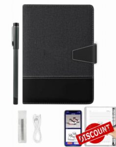 Synkanote Digital Notepad with A5 Erasable Paper Refill + 5 Spare Refills                                                          A5 Digital Notebook Tablet with Smart Pen