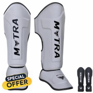 Mytra Fusion Muay Thai Shin Guards Durable & Lightweight Shin Instep Guards                                                          For Kickboxing & MMA Training