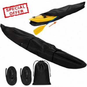 Waterproof Kayak Cover Heavy Duty Zippered Canoe Cover，Black：10FT                                                          420D Oxford fabric