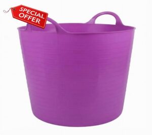 75L Flexi Tub – Large Flexible Plastic Storage Basket with Handles (Purple)                                                          Multi-Purpose Round Garden