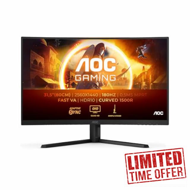 AOC Gaming Monitor CQ32G4VE 32" Quad HD Curved VA LCD Black