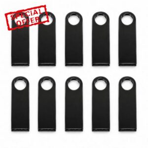10 Pack 2GB Black Metal USB Flash Drive
