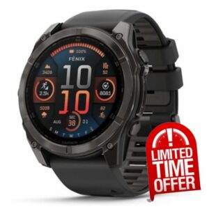 Garmin Amoled Smartwatch Fenix 8-51 MM | Premium Sports Watch with Built-in LED Flashlight