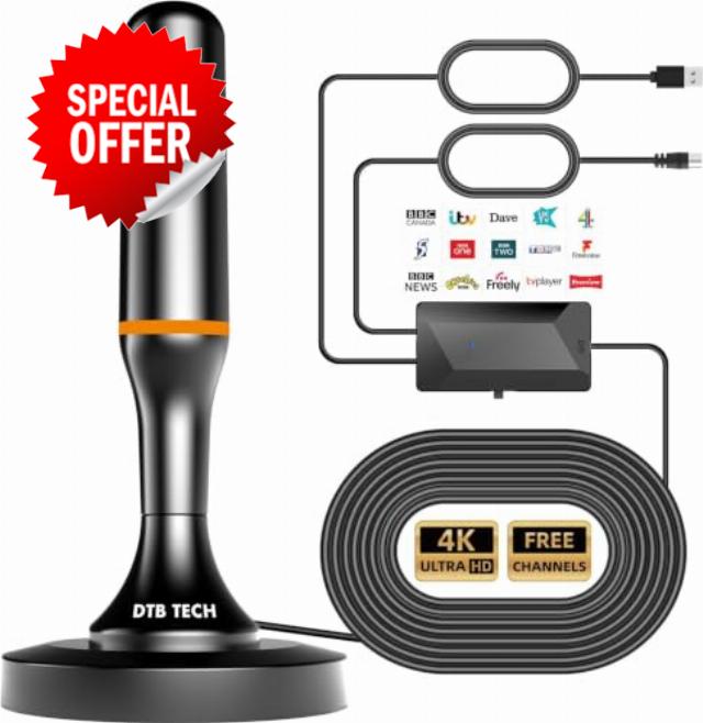 Indoor TV Aerial with Signal Booster