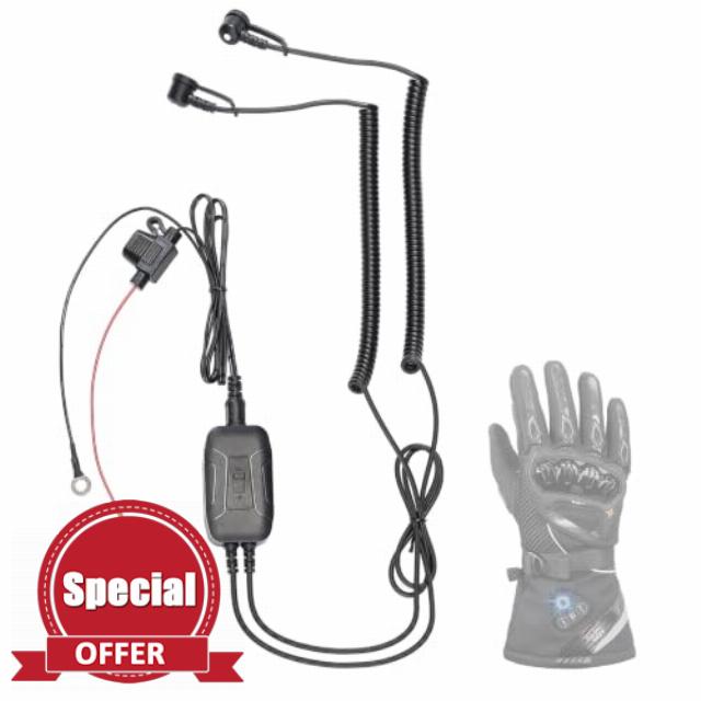 KEMIMOTO 12V Motorcycle Power Cable for Heated Gloves