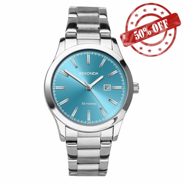 Sekonda Taylor Womens Analogue Watch 34mm Silver Stainless Steel Bracelet                                                          50 Metres Water Resistance