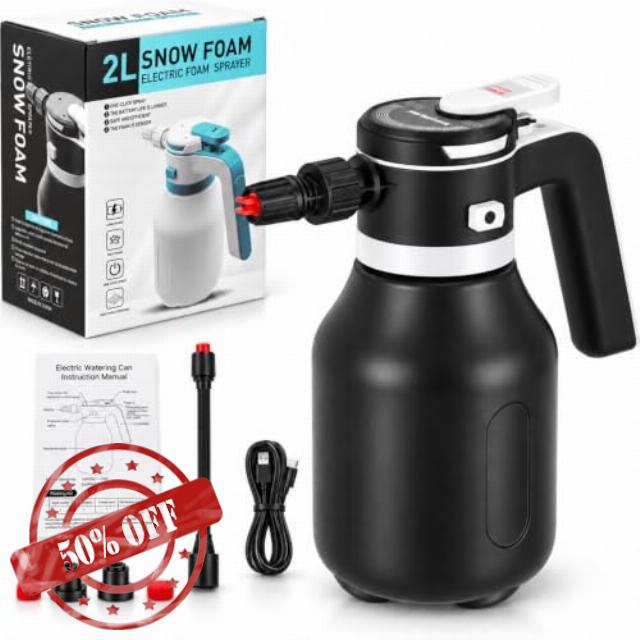 Electric Foam Sprayer 2L Rechargeable Spray Bottle for Car Home Garden Clean Detailing Snow Foam Sprayer High Pressure Wash Car Cleaning Ki