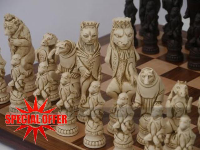Berkeley Reynard the Fox Chess Set (cream and brown)