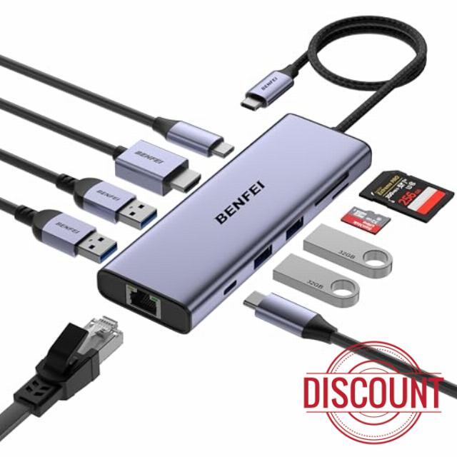 BENFEI USB C Hub 10-in-1 Docking Station