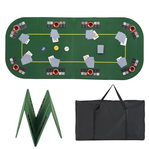 Rectangle) Texas Holdem Poker Pad with Cup Holders