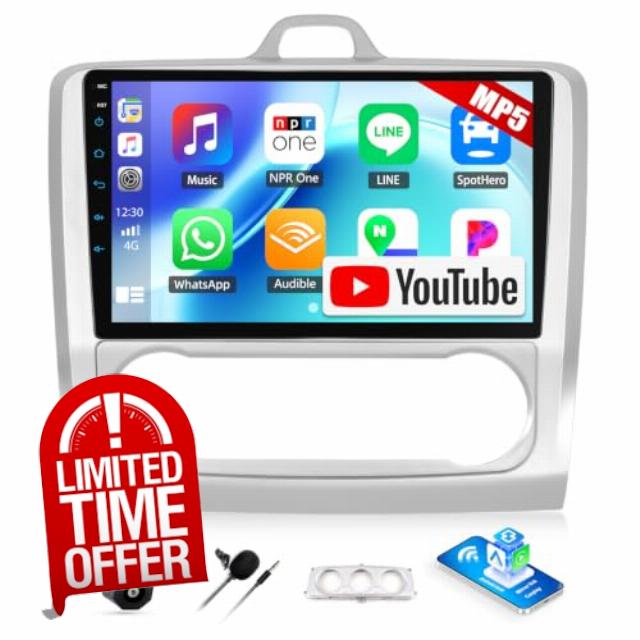 Car Stereo for Ford Focus MK2 MK3 2005-2011 with Wireless CarPlay Android Auto