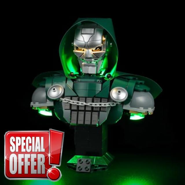 YEABRICKS LED Light for Lego Marvel Doctor Doom Bust 76345 Set(Building Set NOT Included)
