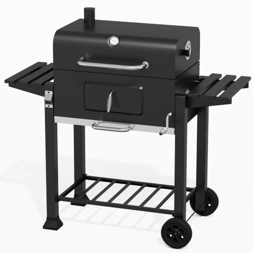 Smoker Barbecue With 2 Folding Side Table