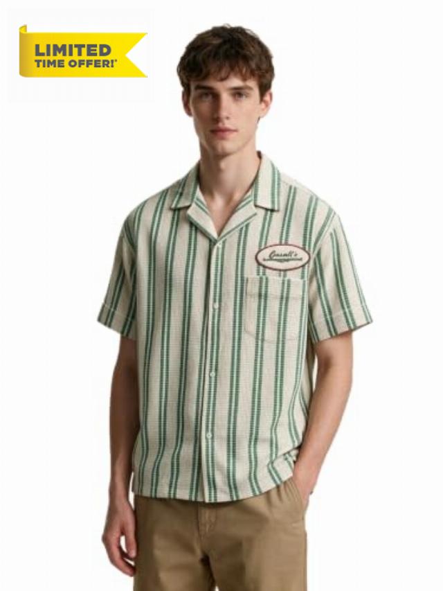 Bear Costume Obsessions Green Shirt Cosplay Nikki Halloween Outfit                                                          Bear Green Short Sleeve Button-Down Shirt with Embroidered Patch