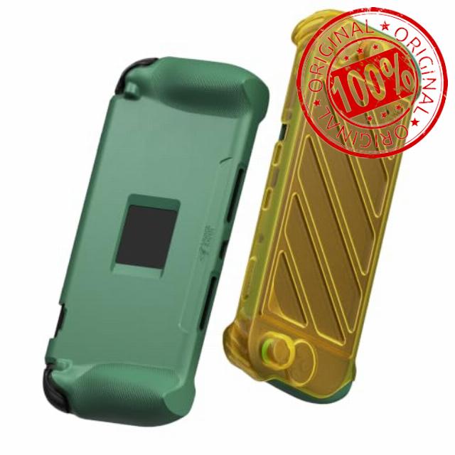 Savage Raven by Skull & Co. StandGrip Front Cover Bundle for Nintendo Switch 2: Protective Case with Textured Grips Full Protection and Hard-Shell Front Cover Handheld Design- Green+Yellow