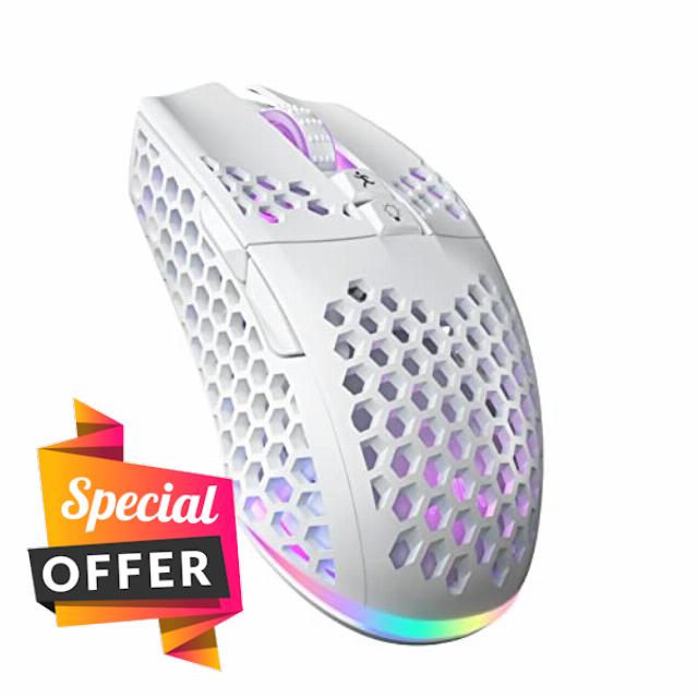 SOLAKAKA SM600 White Wireless Gaming Mouse                                                          Tri-Mode